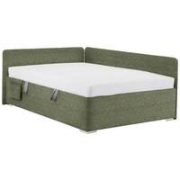Bett Remi Olivgrün ca. 120x200cm - Chromfarben/Naturfarben, KONVENTIONELL, Holz/Kunststoff (120/200cm) - Mömax