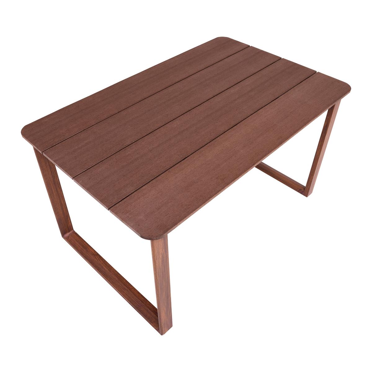 KOMPLET STOŁOWY NA TARAS ELISAVETA - kremowy/jasnobrązowy, Modern, tworzywo sztuczne/metal (254/69/215cm) - Bessagi Garden