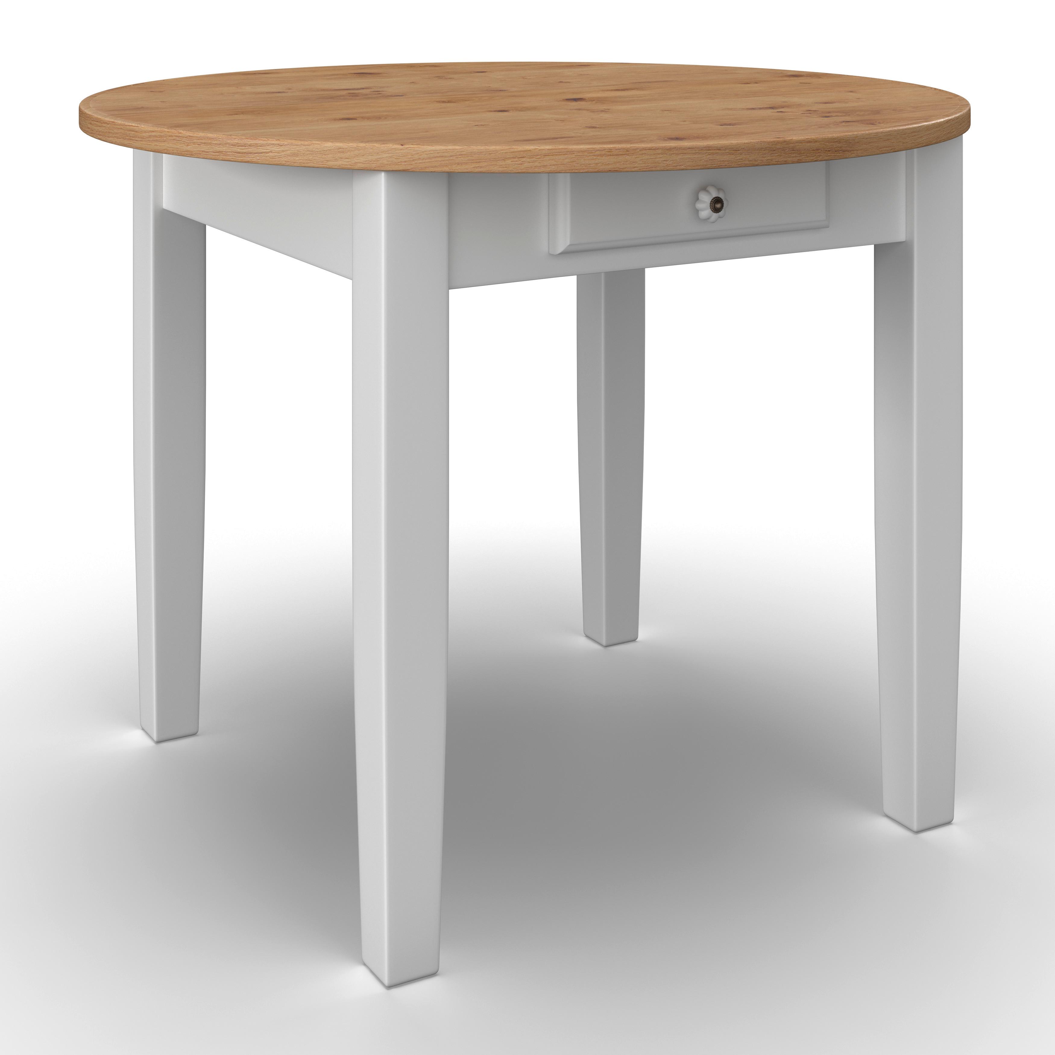 Jedilna Miza Camden, Bela, Barve Bora, Ø 100cm - barve bora/bela, Moderno, leseni material/les (100/79cm) - Bessagi Home