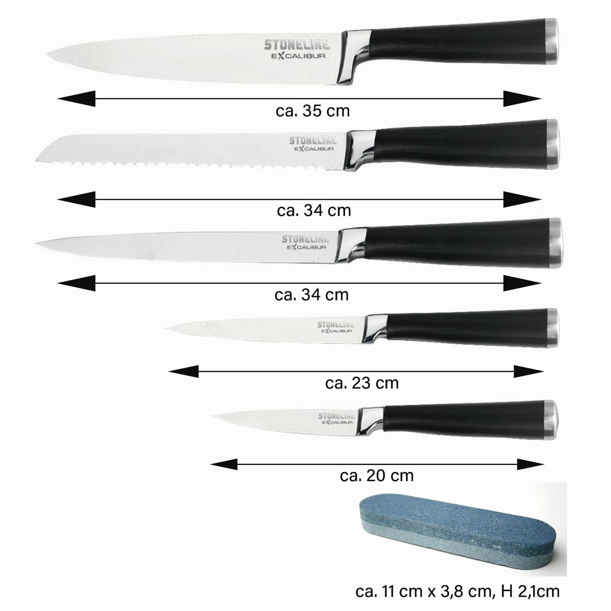 Messerblock Anthrazit, 6-teilig - Anthrazit, Basics, Metall (23,5/39cm) - Stoneline