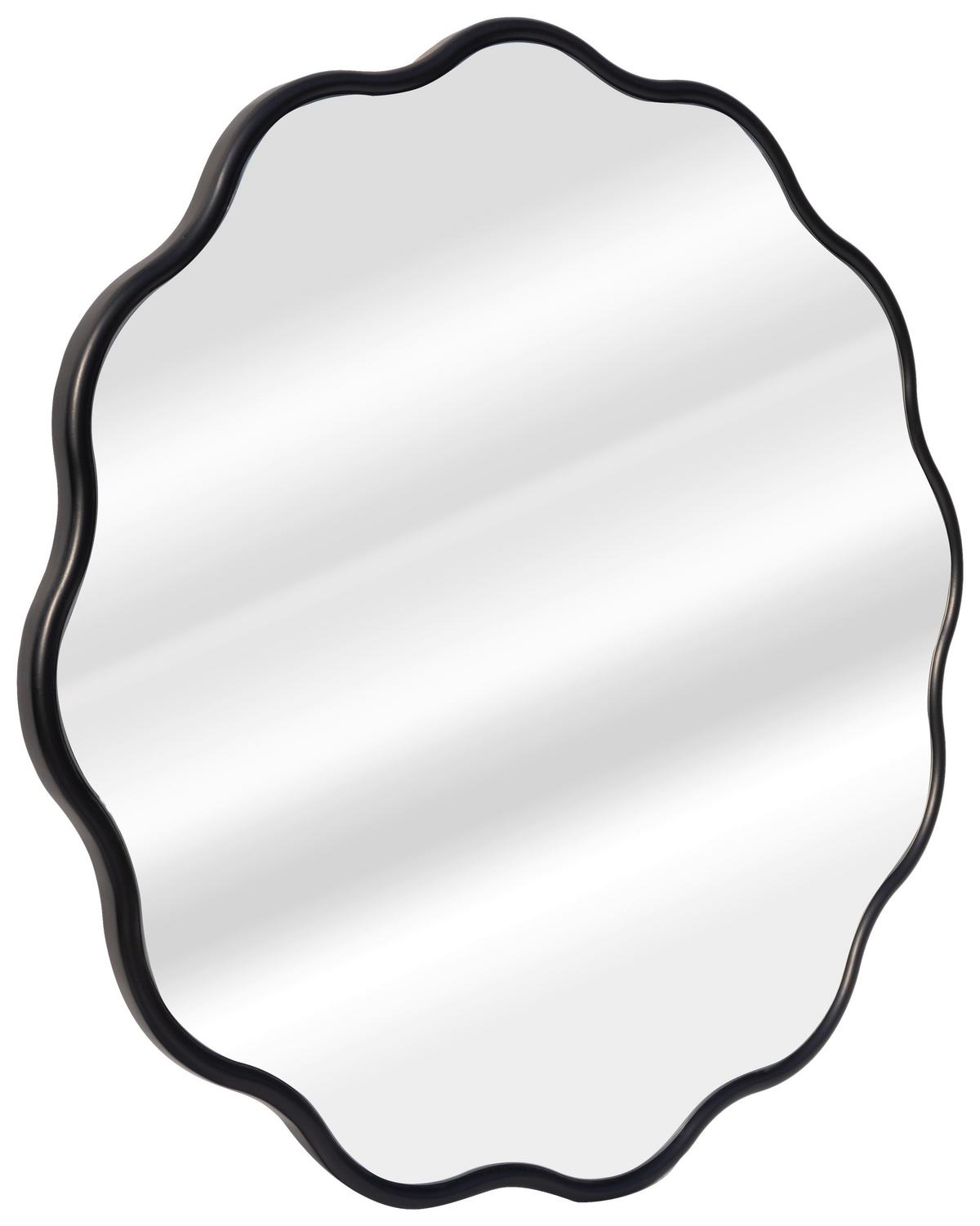 Zidno Ogledalo Blossom - crna, Moderno, staklo/drvni materijal (80/80/2cm) - Modern Living