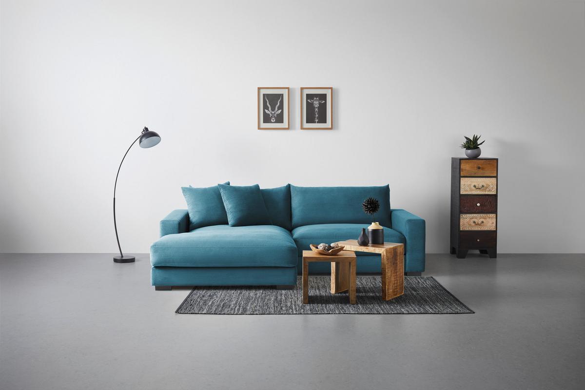 Wohnlandschaft Pedro-3S.REC in Petrol - Petrol, Modern, Textil (180/265cm) - Mömax