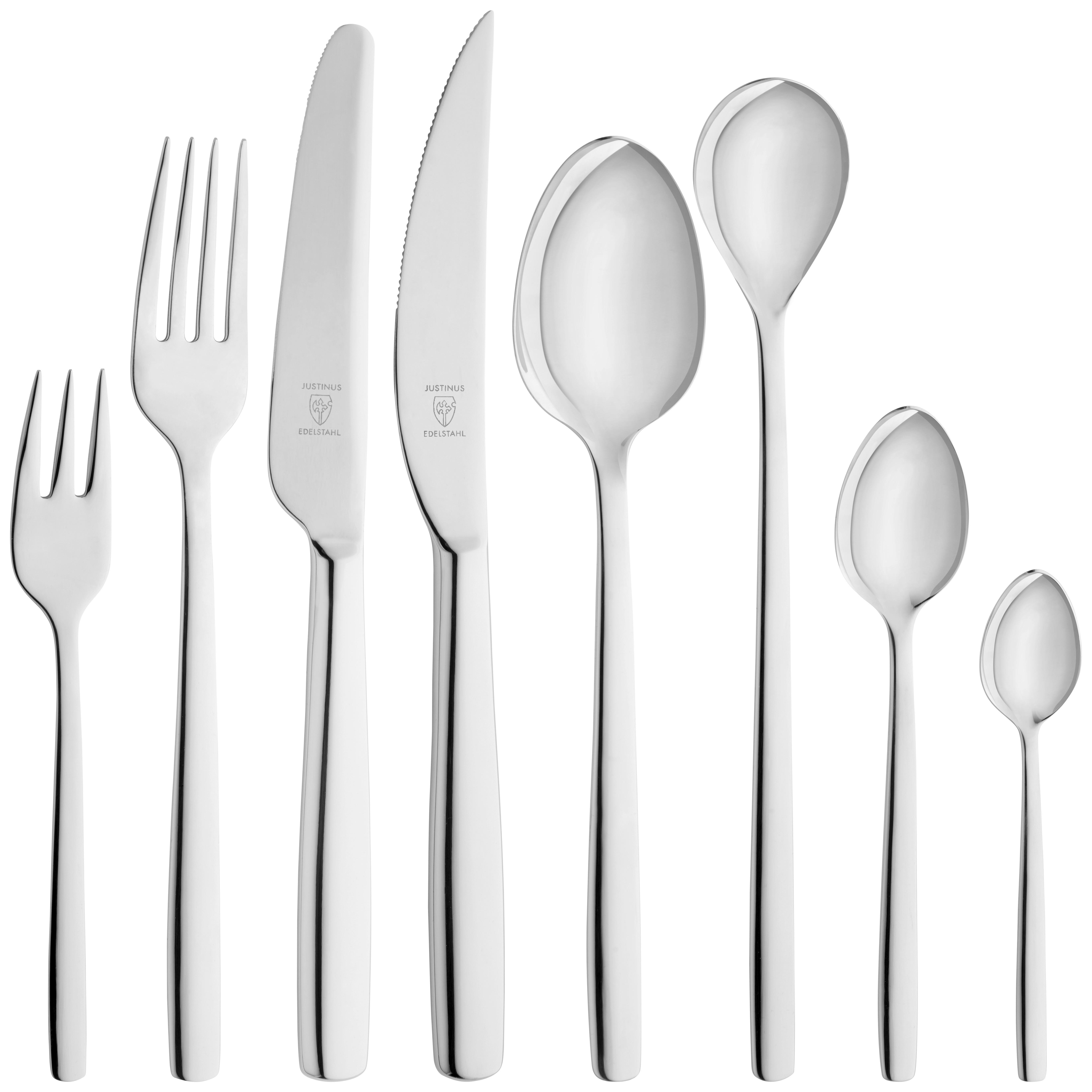 ZESTAW SZTUĆCÓW 648-640 - kolor stalowy, Basics, metal (50,2/39,5/6,1cm) - Justinus