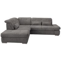 Wohnlandschaft Dalida Braun/Grau Chenille - Chromfarben/Braun, Design, Textil/Metall (254/280cm) - Livetastic