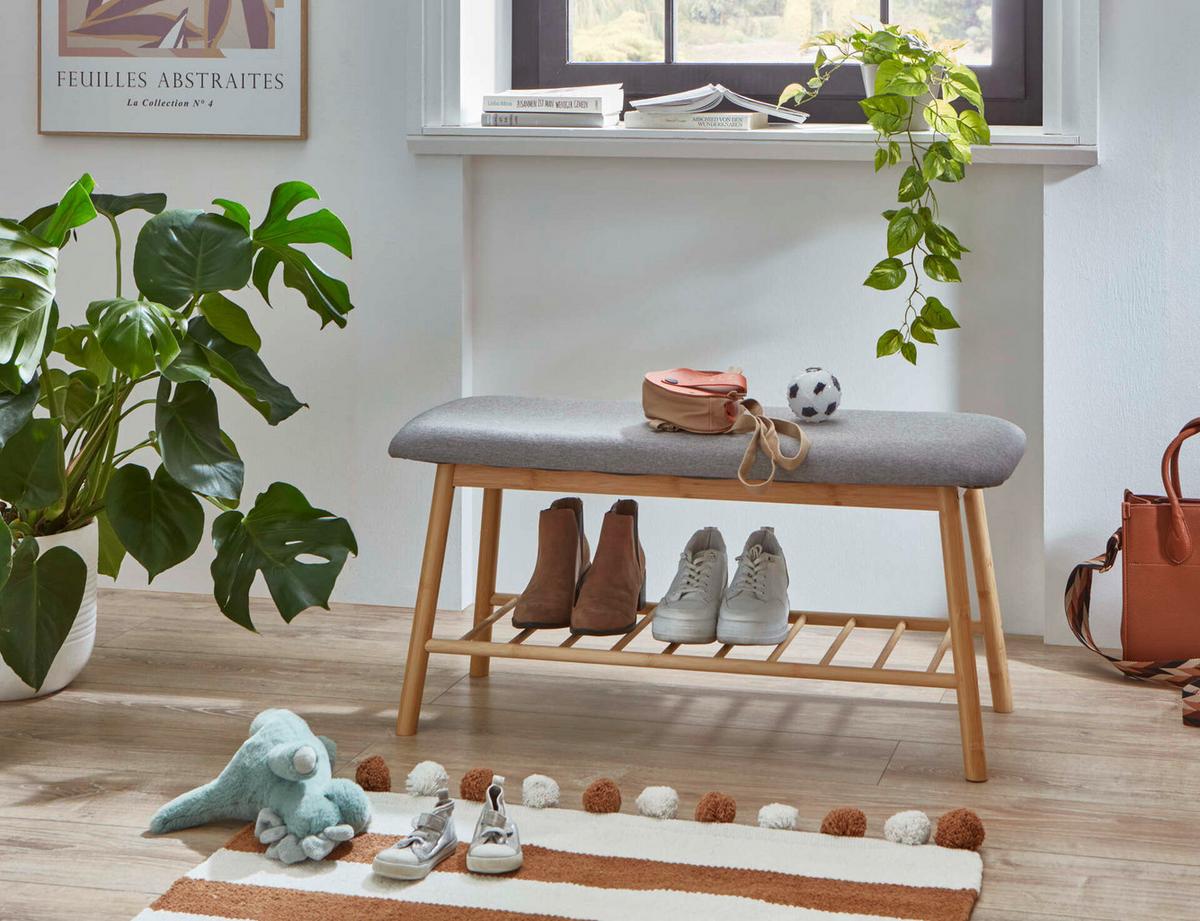 SITZBANK KLEINMÖBEL - Grau, Design, Holzwerkstoff/Textil (90/45/34cm) - MID.YOU