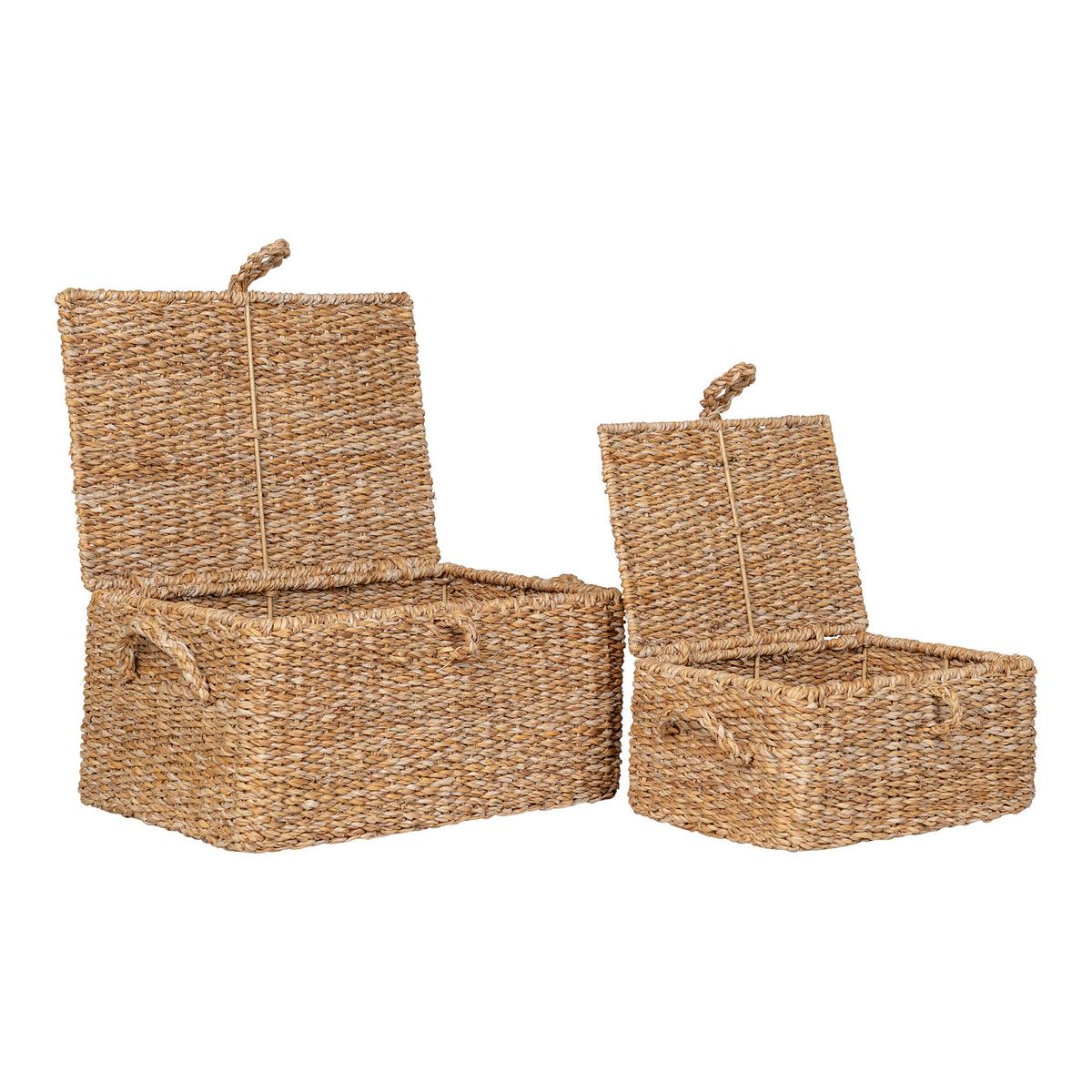 Korbset Bogra Basket Hellbraun - Hellbraun, Design, Holz/Metall (30/15/22cm)