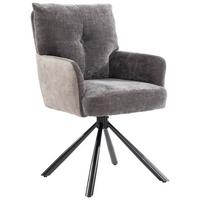 Armlehnstuhl Sophie Anthrazit - Anthrazit/Schwarz, MODERN, Textil/Metall (60/93/67cm) - Premium Living