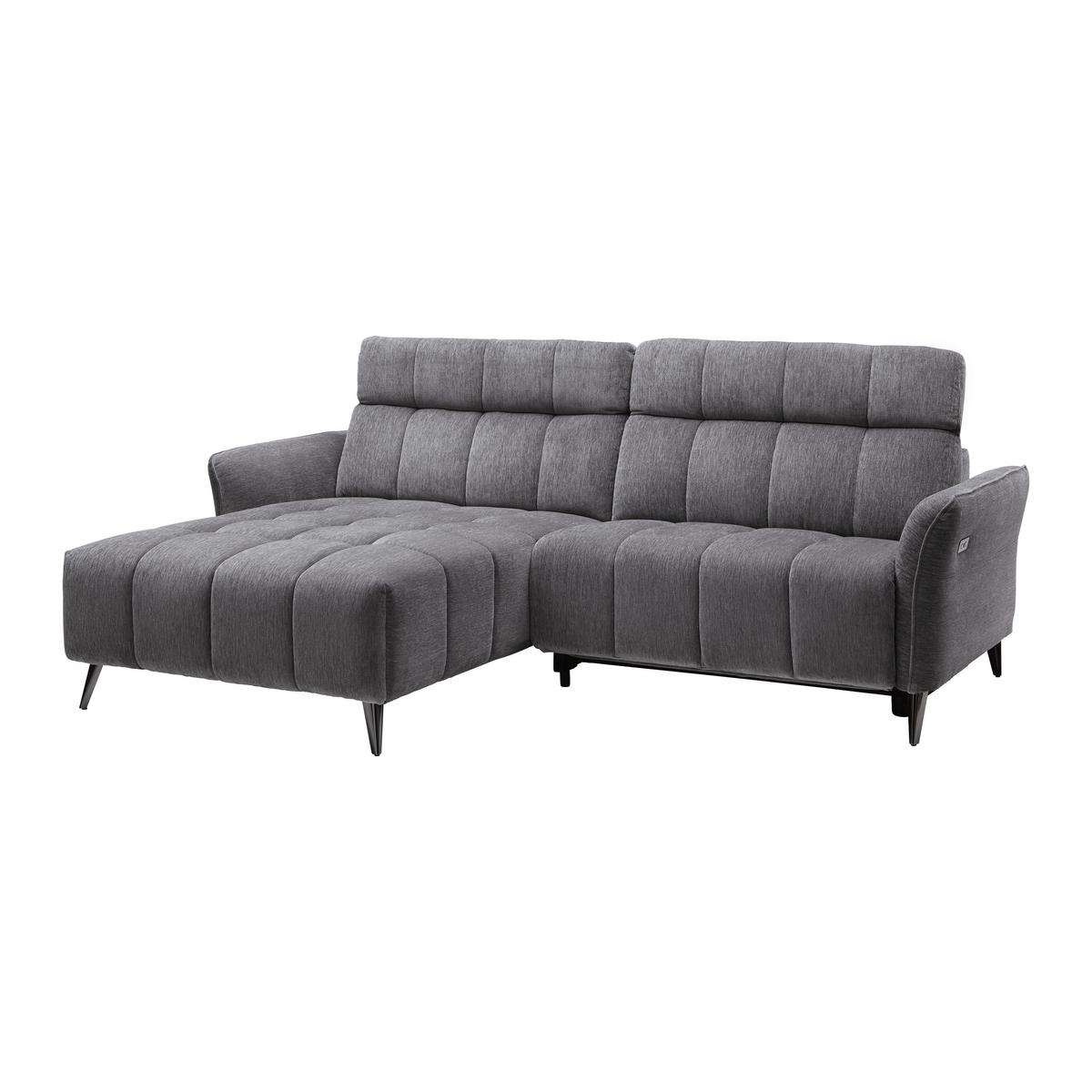 Ecksofa Pisa Anthrazit ca. 173x248cm - Anthrazit/Schwarzchrom, MODERN, Holz/Textil (173/248cm) - Mömax