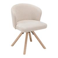 Stuhl Frida Beige/eichefarben - Eichefarben/Beige, Modern, Holz/Textil (57/76/57cm) - Mömax