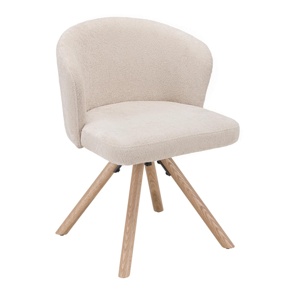 Stuhl Frida Beige/eichefarben - Eichefarben/Beige, Modern, Holz/Textil (57/76/57cm) - Mömax