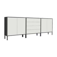 Sideboard Mailand Set 5 Anthrazit/Weiß - Anthrazit/Weiß, MODERN, Holzwerkstoff/Metall (237/86/33cm) - MID.YOU