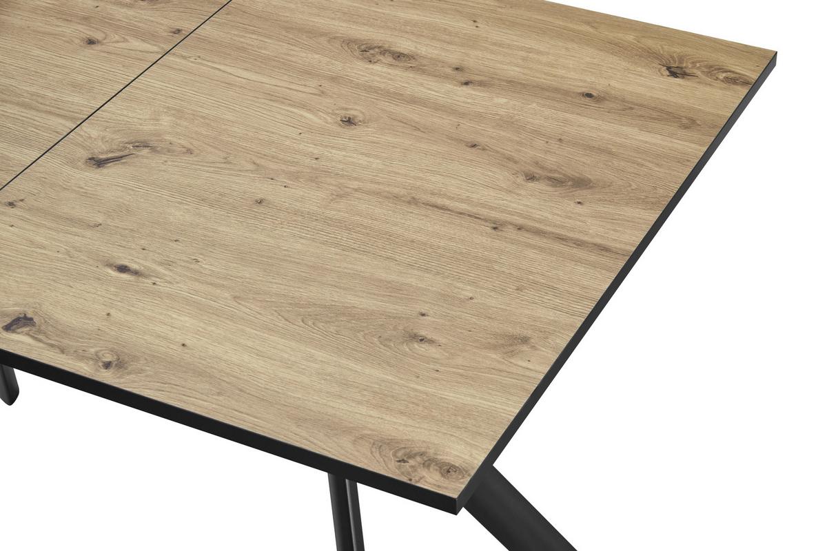 Raztegljiva Jedilna Miza Marcel, 140-180x80 - črna/barve hrasta, Moderno, kovina/leseni material (140-180/76/80cm)