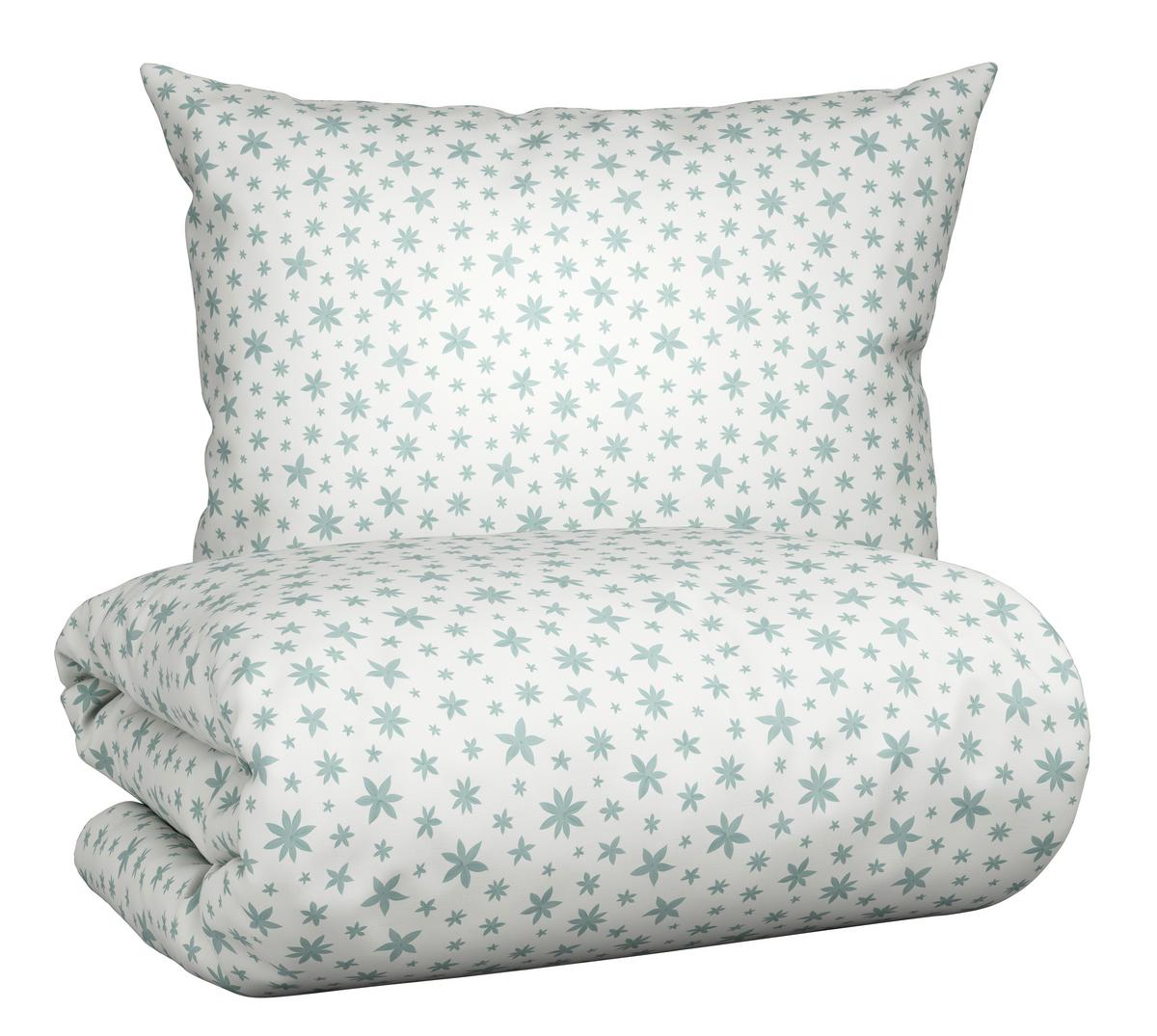 Ágyneműhuzat-garnitúra Anise - mentazöld/fehér, textil (140/200cm) - Modern Living