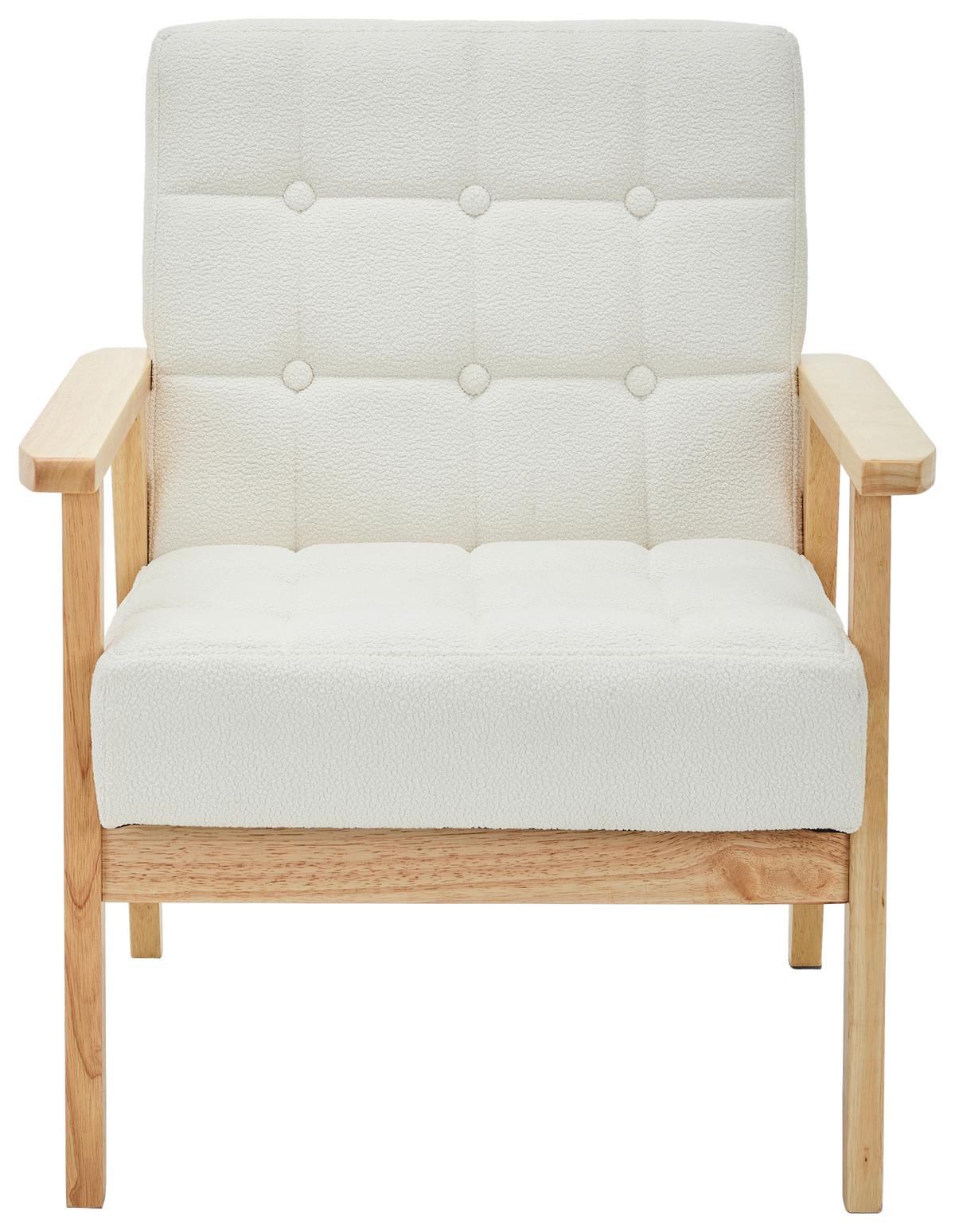 FOTEL NOELLE - kolor naturalny/biały, Trend, tkanina/drewno (64/77,5/67cm) - P & B