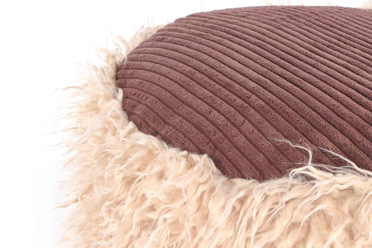 POUF Pouf in Braun und Beige - Beige, Basics, Kunststoff (45/38/45cm) - Kayoom