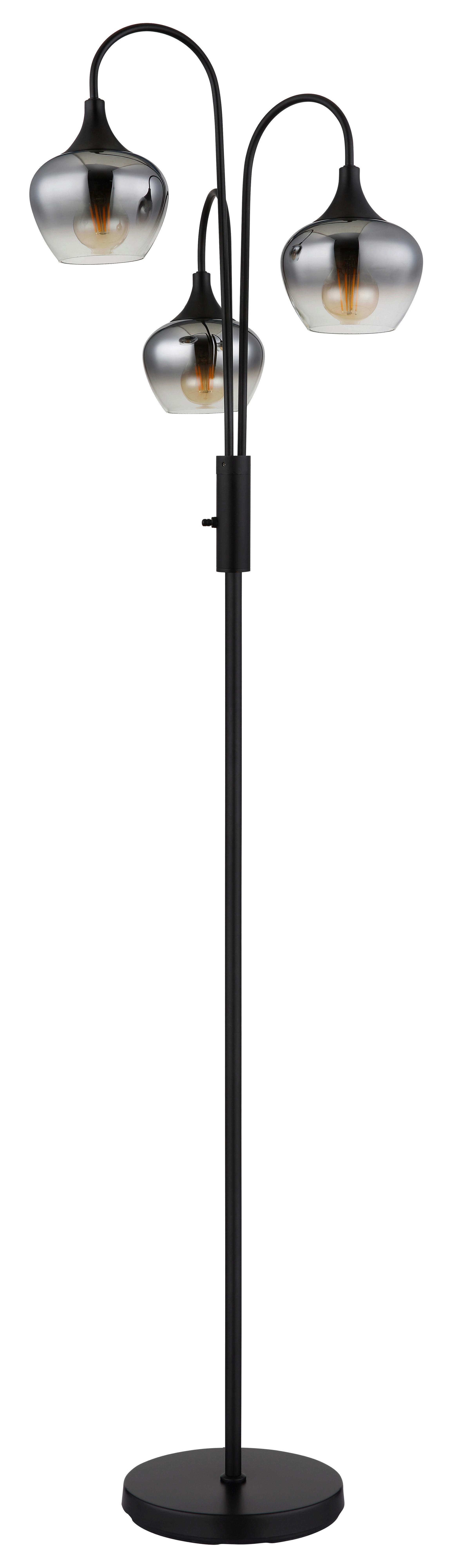 Stehleuchte Maxy Schwarz max. 40 Watt - Schwarz, Basics, Glas/Metall (43/165cm) - Globo