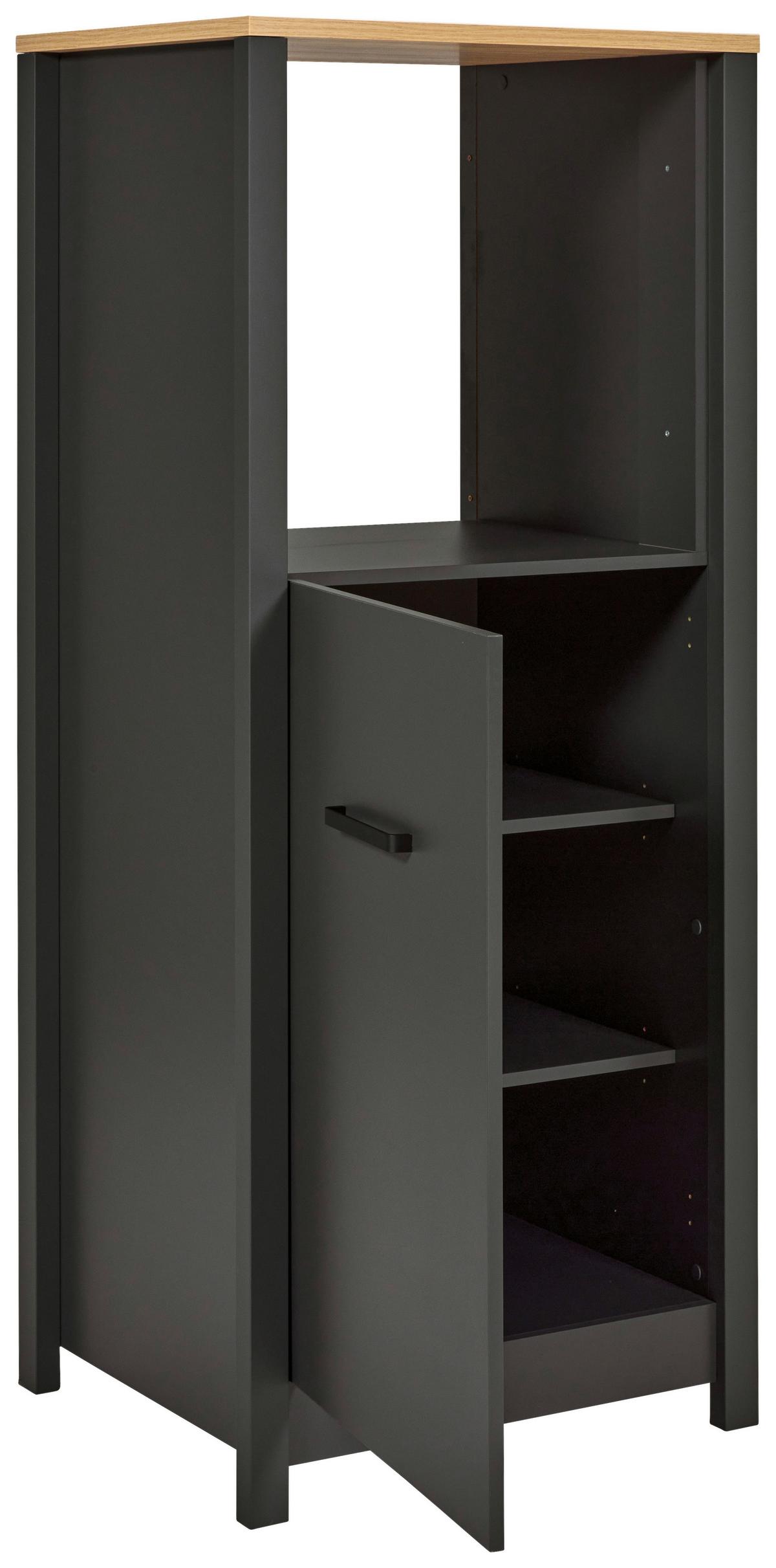 Geräteumbauschrank Venet Anthrazit/Artisan Eiche - Anthrazit/Schwarz, ROMANTIK / LANDHAUS, Holzwerkstoff/Metall (70/167/60cm) - Mömax