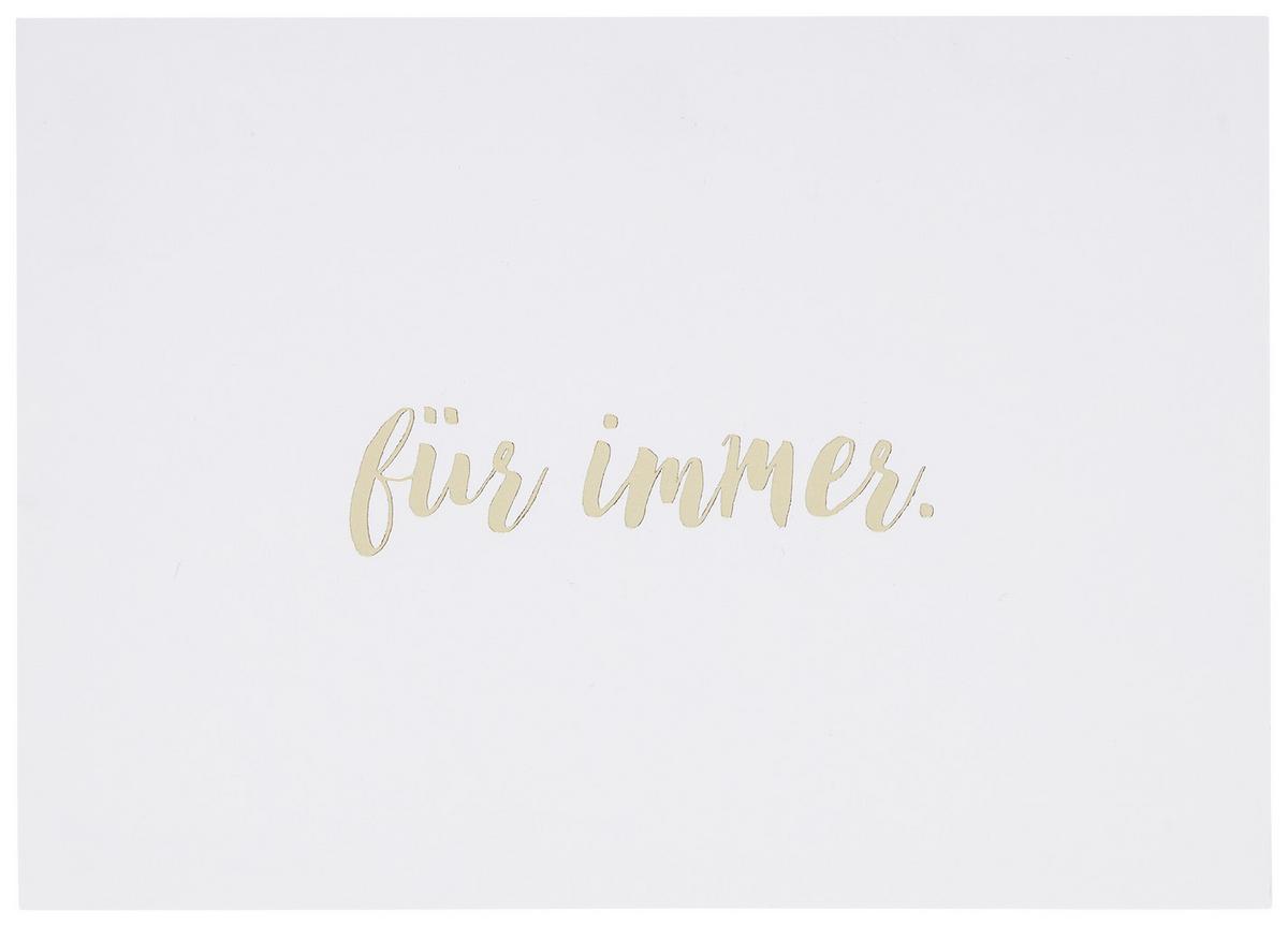 Postkarte Für immer in Weiß - Goldfarben/Weiß, Papier (14,8/10,5cm)