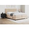 Postelja Boxspring Roma, Bež, 180x200 - črna/bež, Moderno, kovina/tekstil (180/200cm) - Modern Living