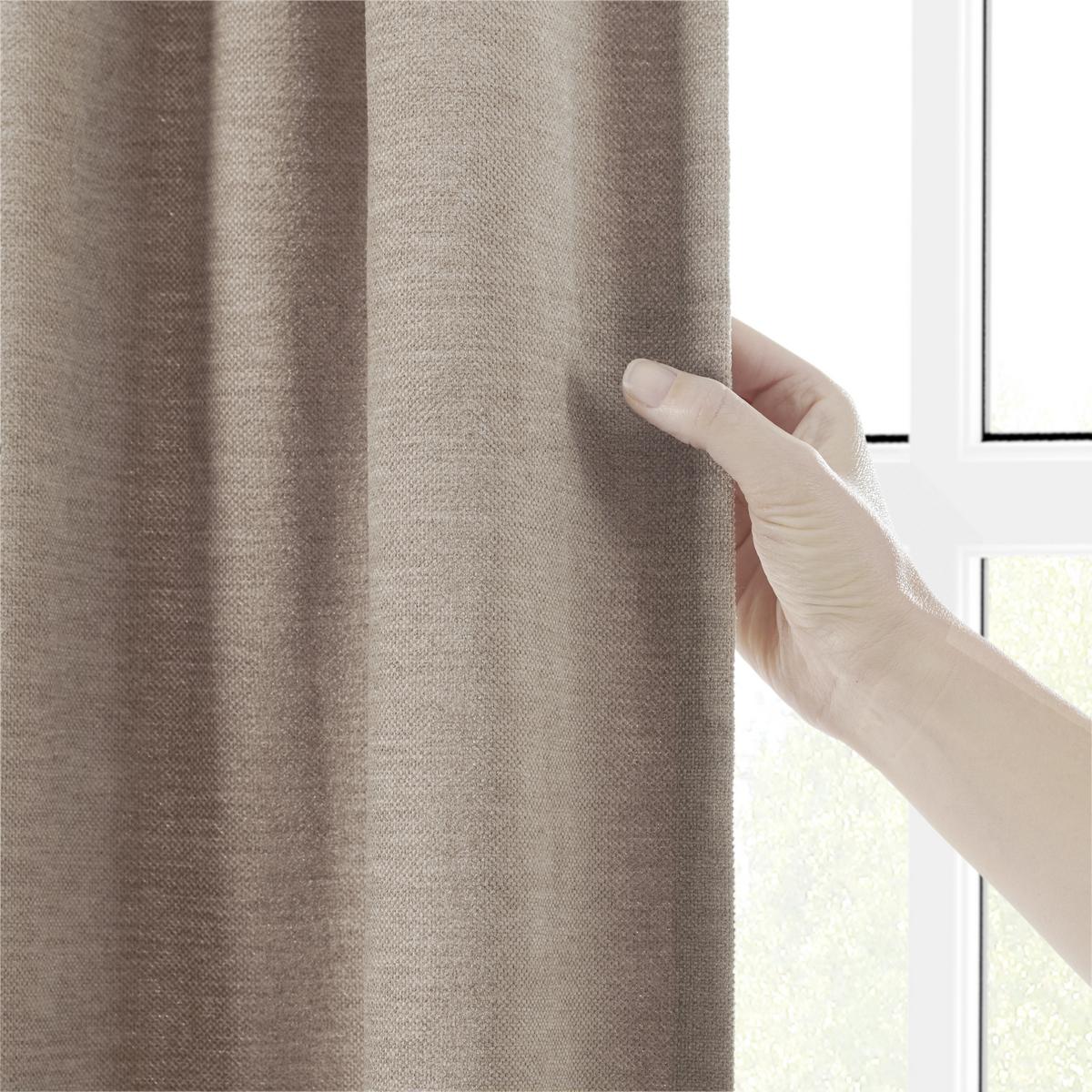 Készfüggöny Elias - bézs, Konventionell, textil (135/245cm) - Premium Living