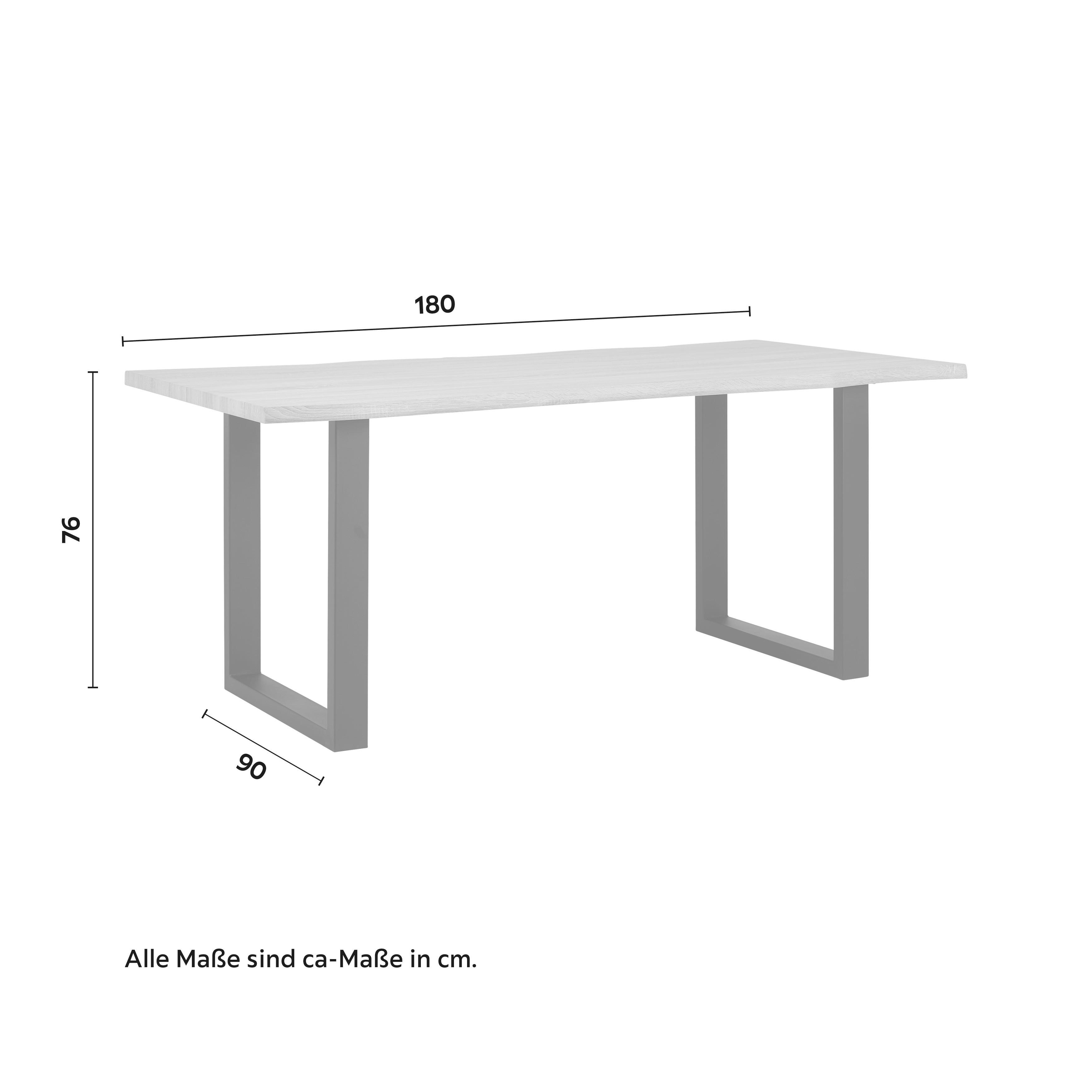 MATBORD ELICIA - svart/ekfärgad, Modern, metall (180/90/76cm) - Bessagi Home