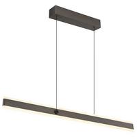 LED-Hängeleuchte Gebaldo Opal/Schwarz/Titan max. 36 W - Titanfarben/Opal, Design, Kunststoff/Metall (96/7,5/170cm) - Globo