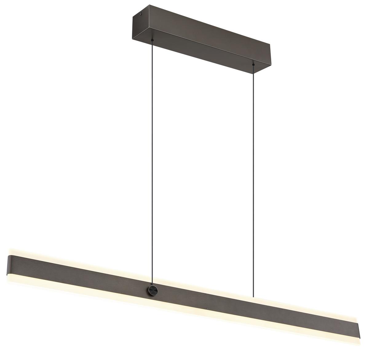 LED-Hängeleuchte Gebaldo Opal/Schwarz/Titan max. 36 W - Titanfarben/Opal, Design, Kunststoff/Metall (96/7,5/170cm) - Globo