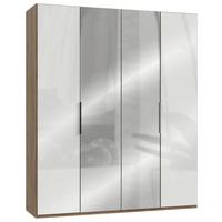 Ormar S Klasičnim Vratima Level 36 D - boje hrasta/bijela visoki sjaj, Moderno, drvni materijal/metal (200/236/58cm) - Modern Living