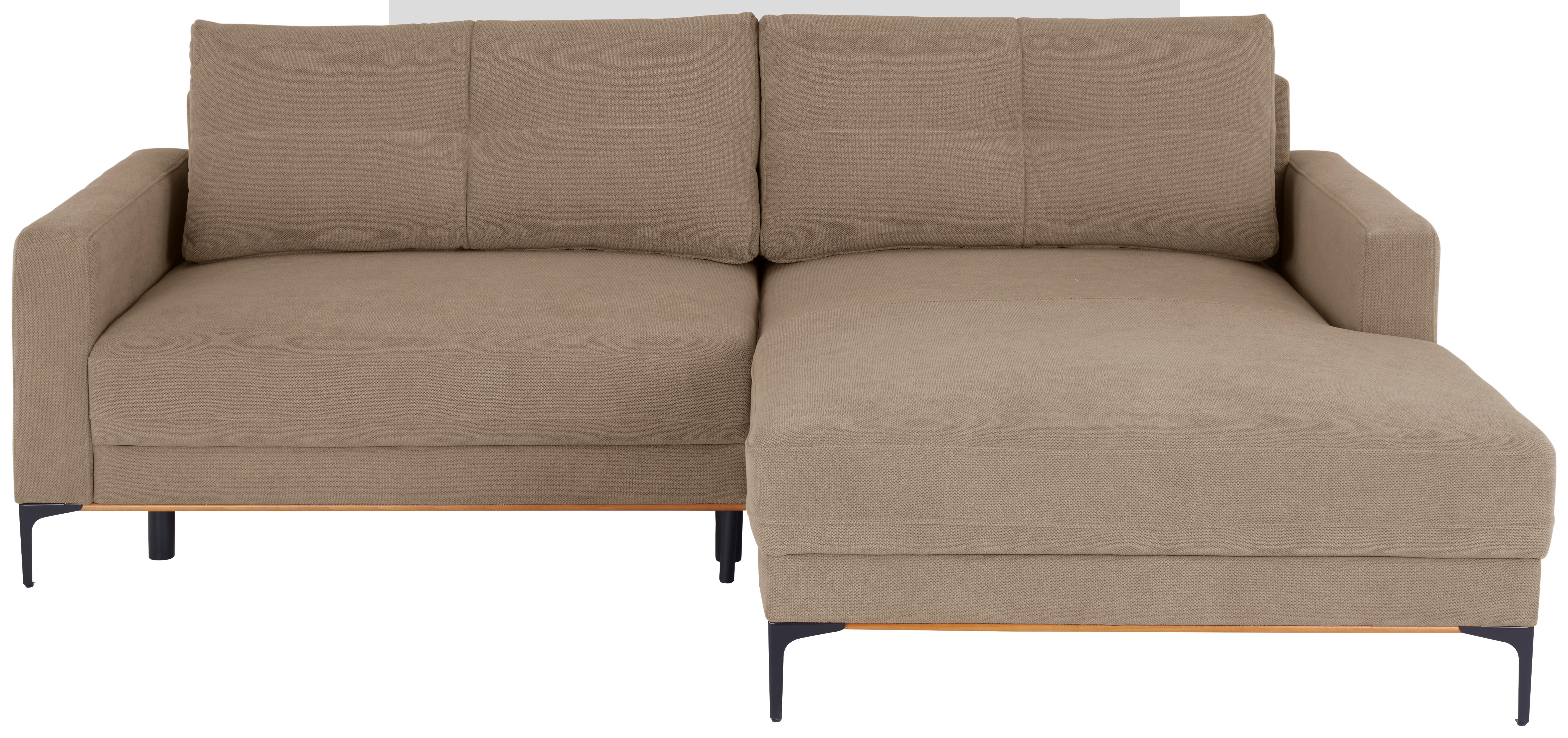 Kutna Garnitura Bergamo - svijetlo smeđa/crna, Moderno, tekstil/metal (238/162cm) - Mömax