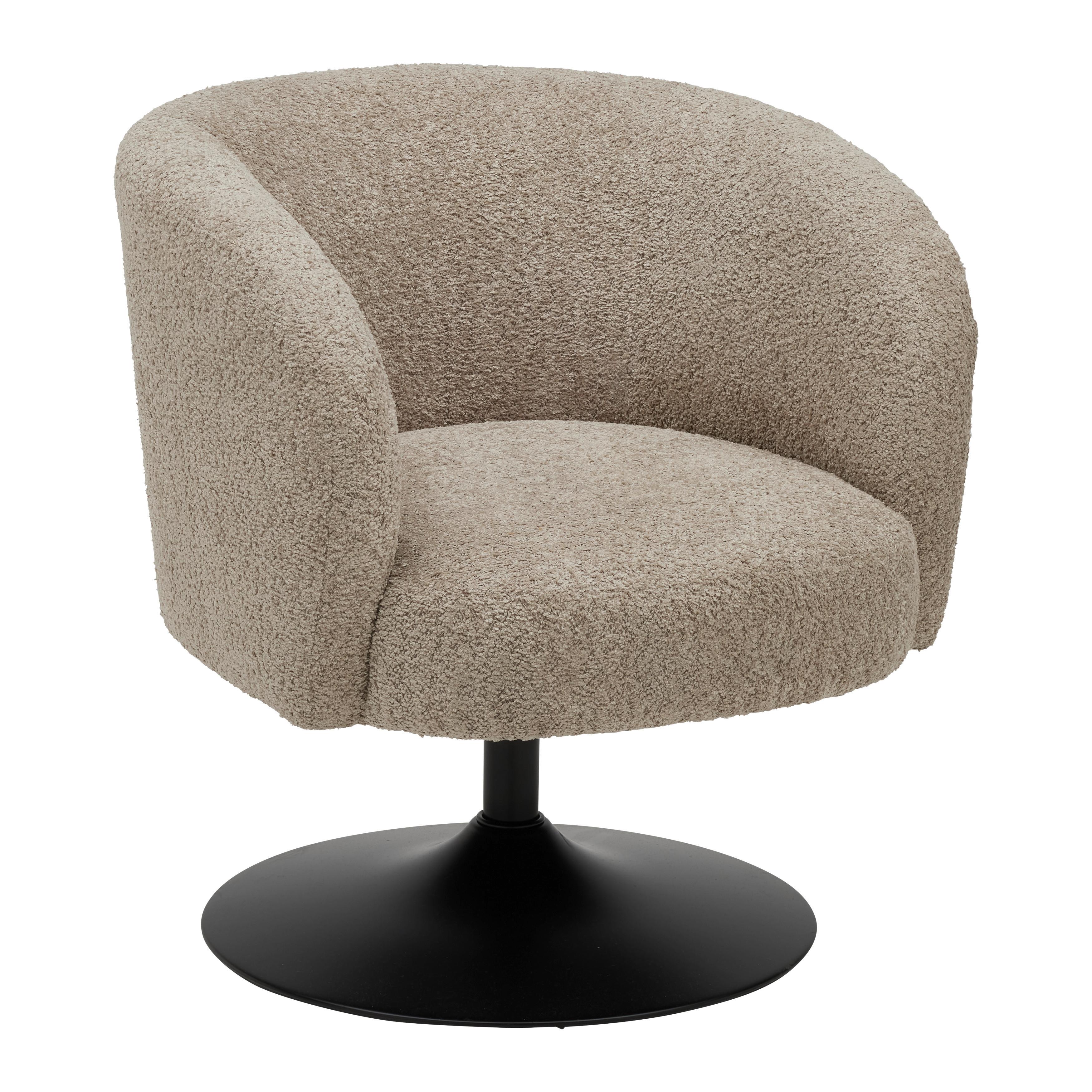 Drehstuhl Giro Taupe - Taupe/Silberfarben, MODERN, Textil/Metall (67/68/73cm) - Premium Living