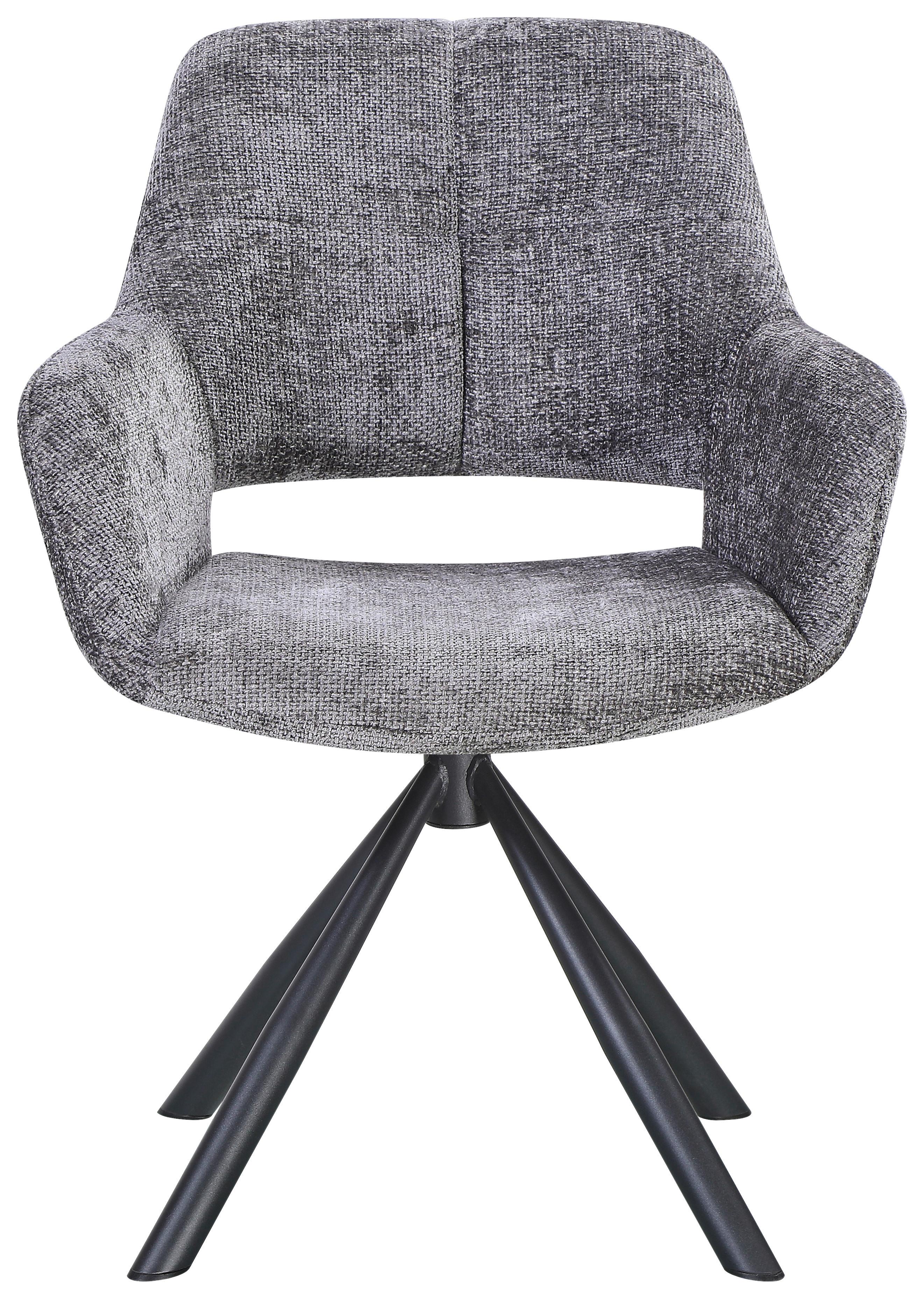 STOL MED ARMSTÖD BELLO XL - grå/svart, Modern, metall/textil (66/85/66cm) - Mömax