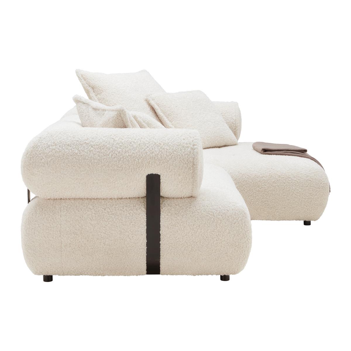 Wohnlandschaft Casimir in Weiss - Creme/Schwarz, LIFESTYLE, Kunststoff/Textil (310/180cm) - Premium Living