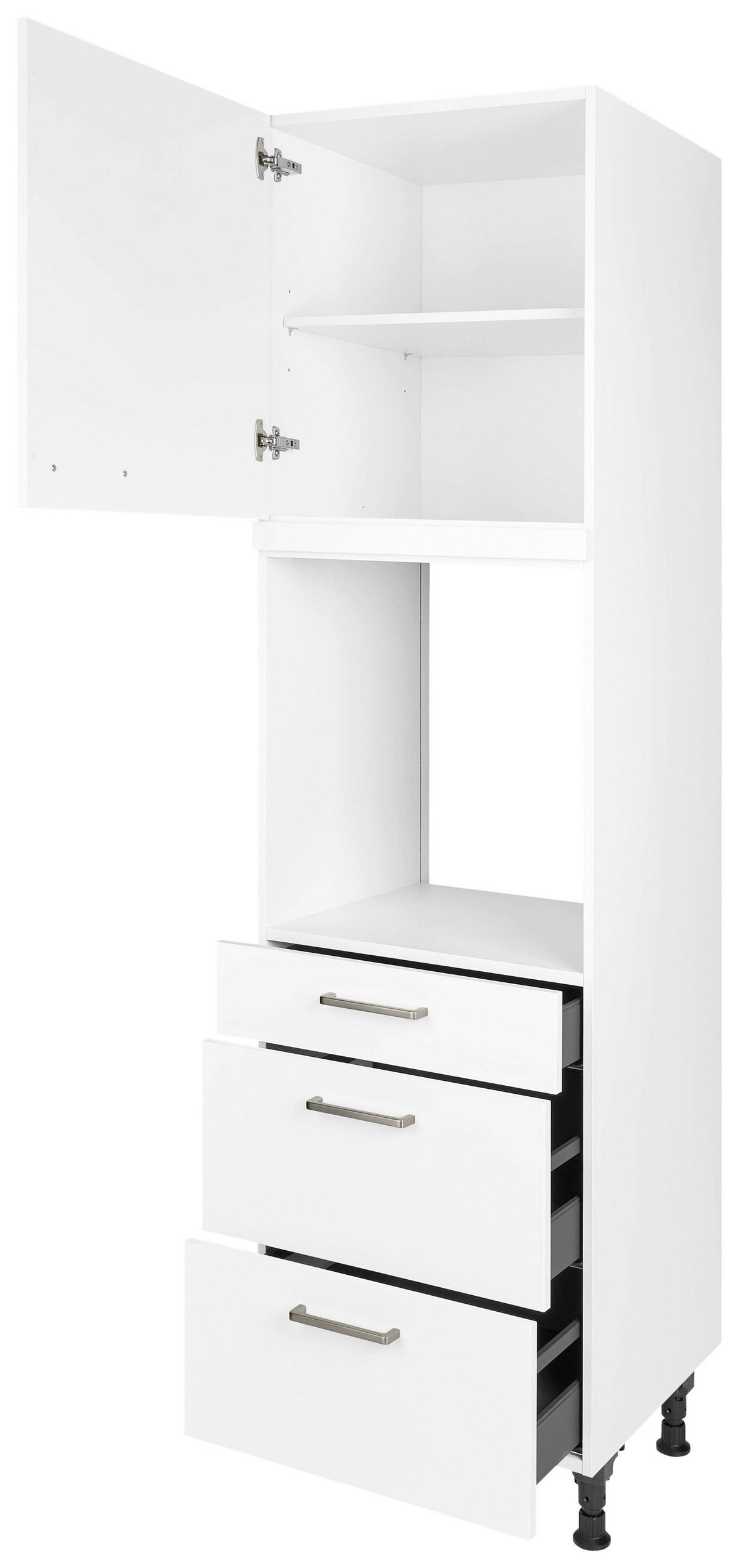 Geräteumbauschrank Touch Weiß - Edelstahlfarben/Weiß, MODERN, Holzwerkstoff/Metall (60/216,6/58cm) - Nobilia