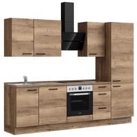 Küchenleerblock Structura High o. Geräte Eiche dunkel - Eiche dunkel/Schwarz, MODERN, Holzwerkstoff/Metall (270cm) - Nobilia