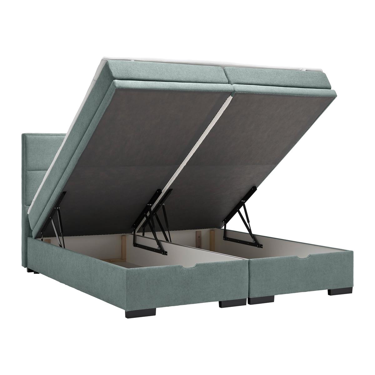 Boxspring Krevet Ethan - siva/crna, Moderno, tekstil/plastika (160/200cm) - Premium Living