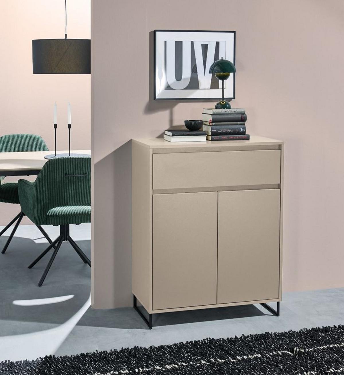 Comodă COLOGNE - cașmir, Design, material pe bază de lemn (80/103/38cm) - Modern Living