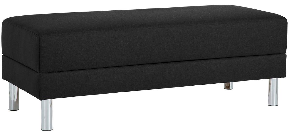 ECKSCHLAFSOFA JUST FASHION - Chromfarben/Schwarz, KONVENTIONELL, Textil/Metall (152/230cm) - Max Winzer