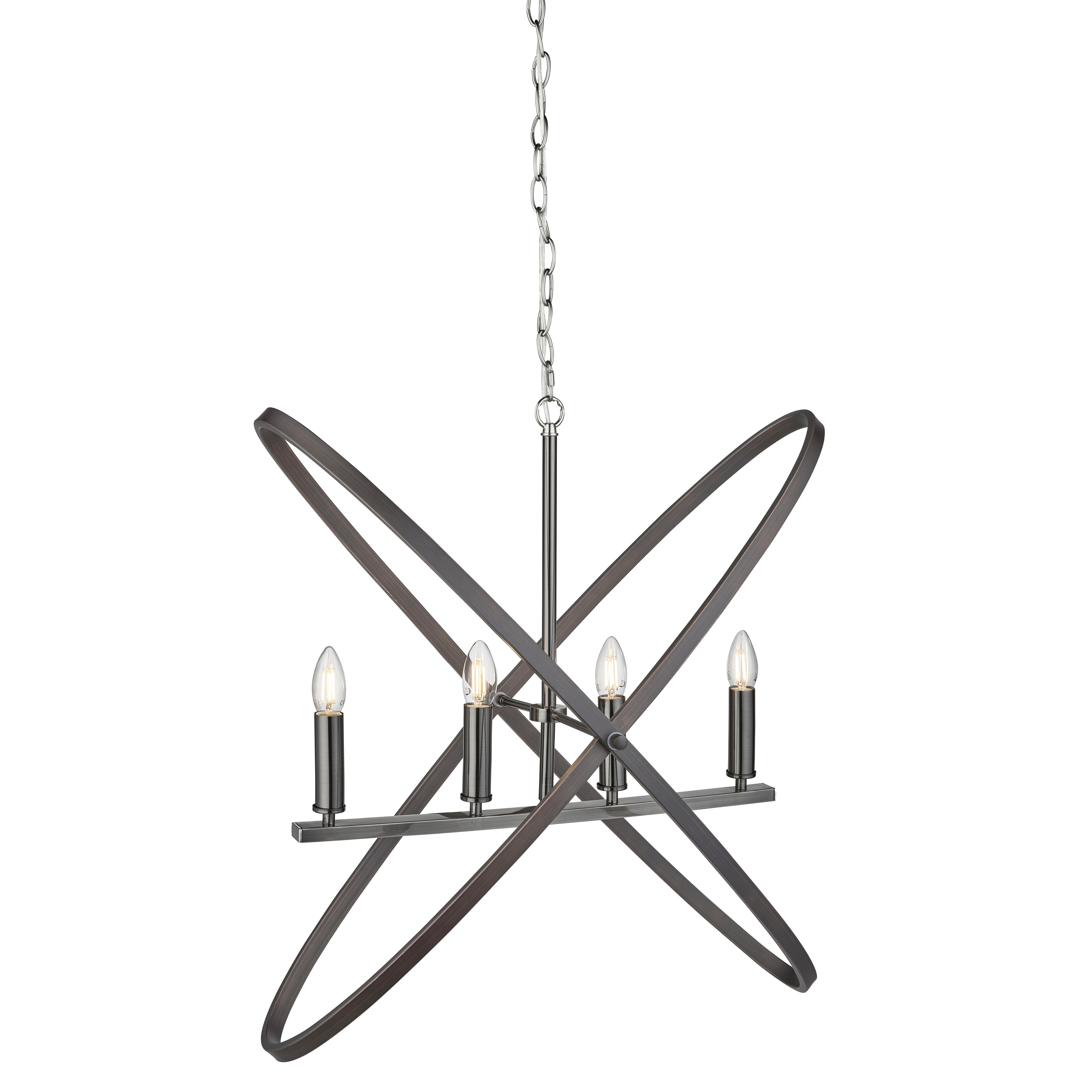 Függőlámpa Hoopla 8244-4pw - barna/fekete, Design, fém (35/150/84cm)
