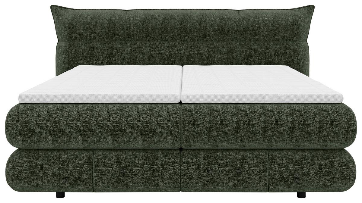 Boxspringbett Auris Grün ca. 180x200cm - Schwarz/Grün, KONVENTIONELL, Kunststoff/Textil (180/200cm) - Sembella