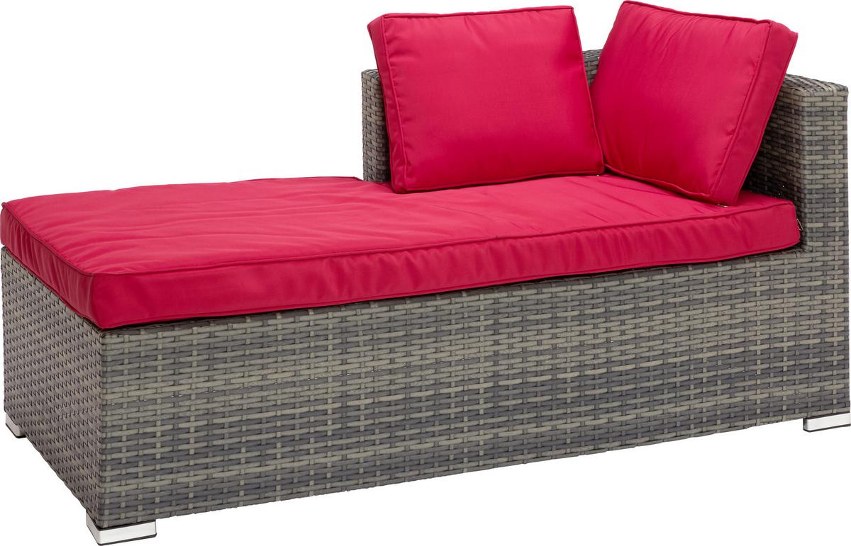 Lounge Garnitura Leona Rdeča, Rjava, 3-Delni Set - rdeča/rjava, Moderno, kovina/umetna masa (146/199cm) - Modern Living