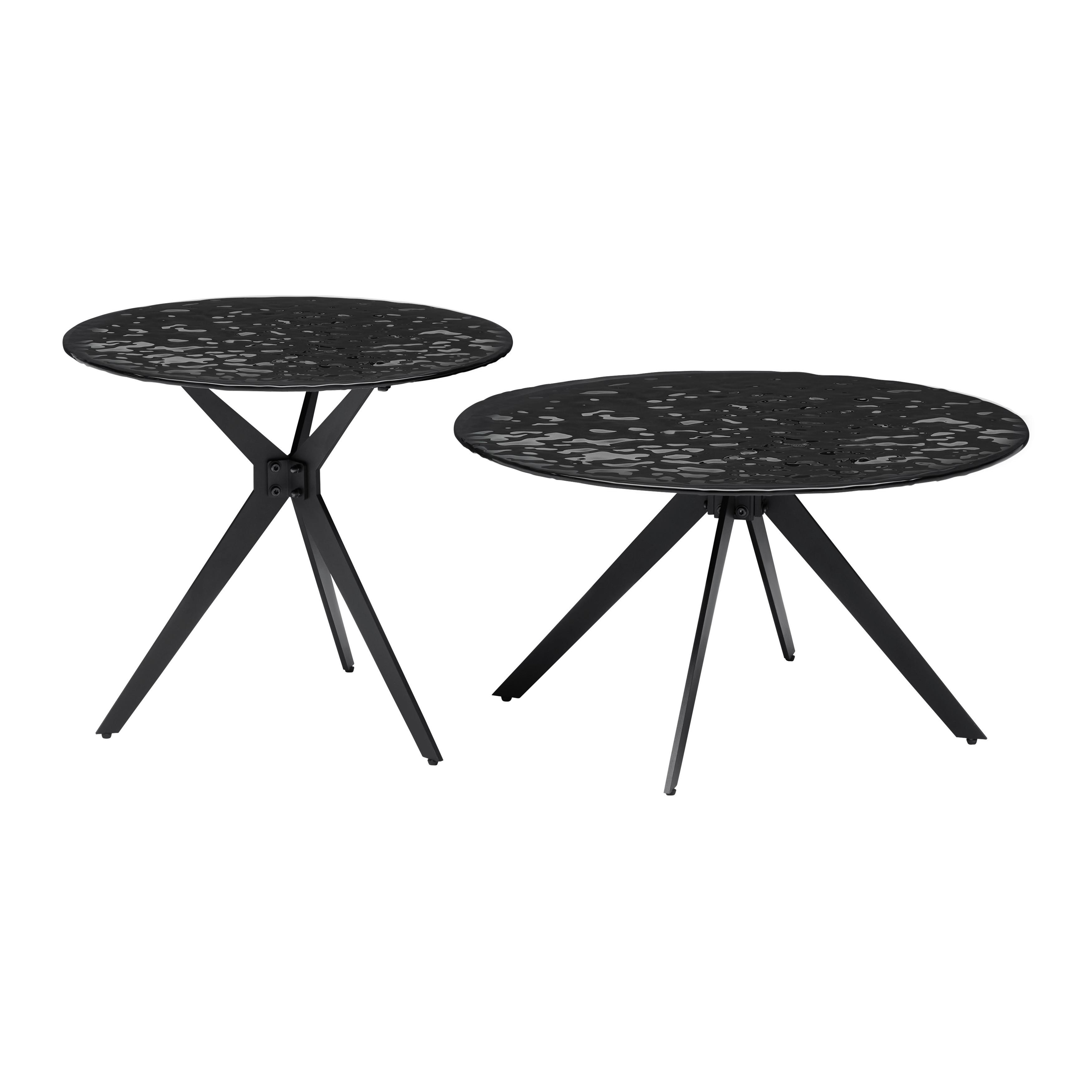 Couchtisch Conti Schwarz, 2er Set - Schwarz, MODERN, Glas/Metall (70/55/38/48/70/55cm) - Mömax