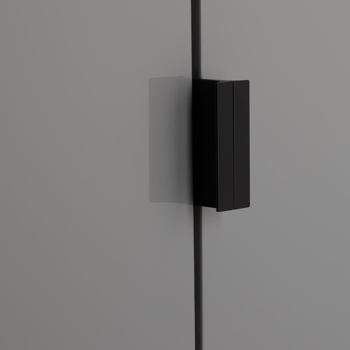 Vitrine in Grau - Schwarz/Grau, Modern, Glas/Holzwerkstoff (65/197/38cm) - Mömax