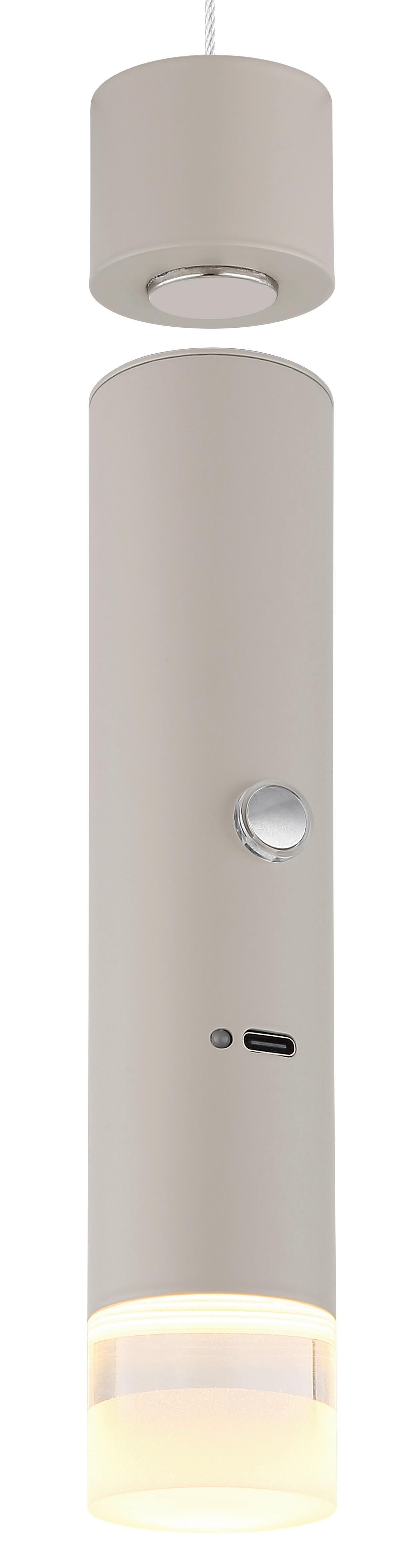 LAMPA WISZĄCA LED 16060S PELO - przejrzysty/kolor piaskowy, Design, tworzywo sztuczne/metal (38/120cm) - Globo