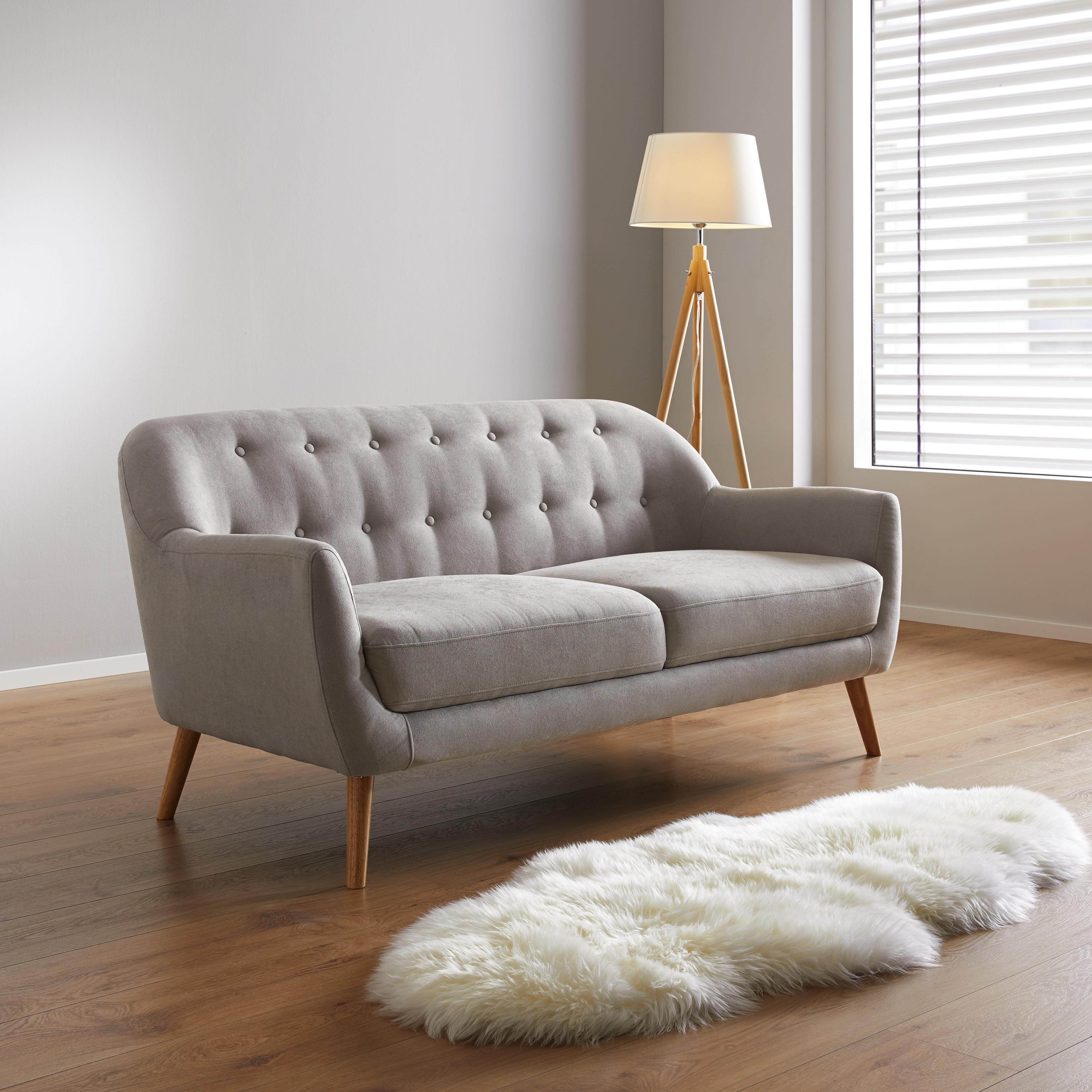 Sofa in Grau 'Anela' - Grau, MODERN, Holz/Textil (168/79/84cm) - Bessagi Home