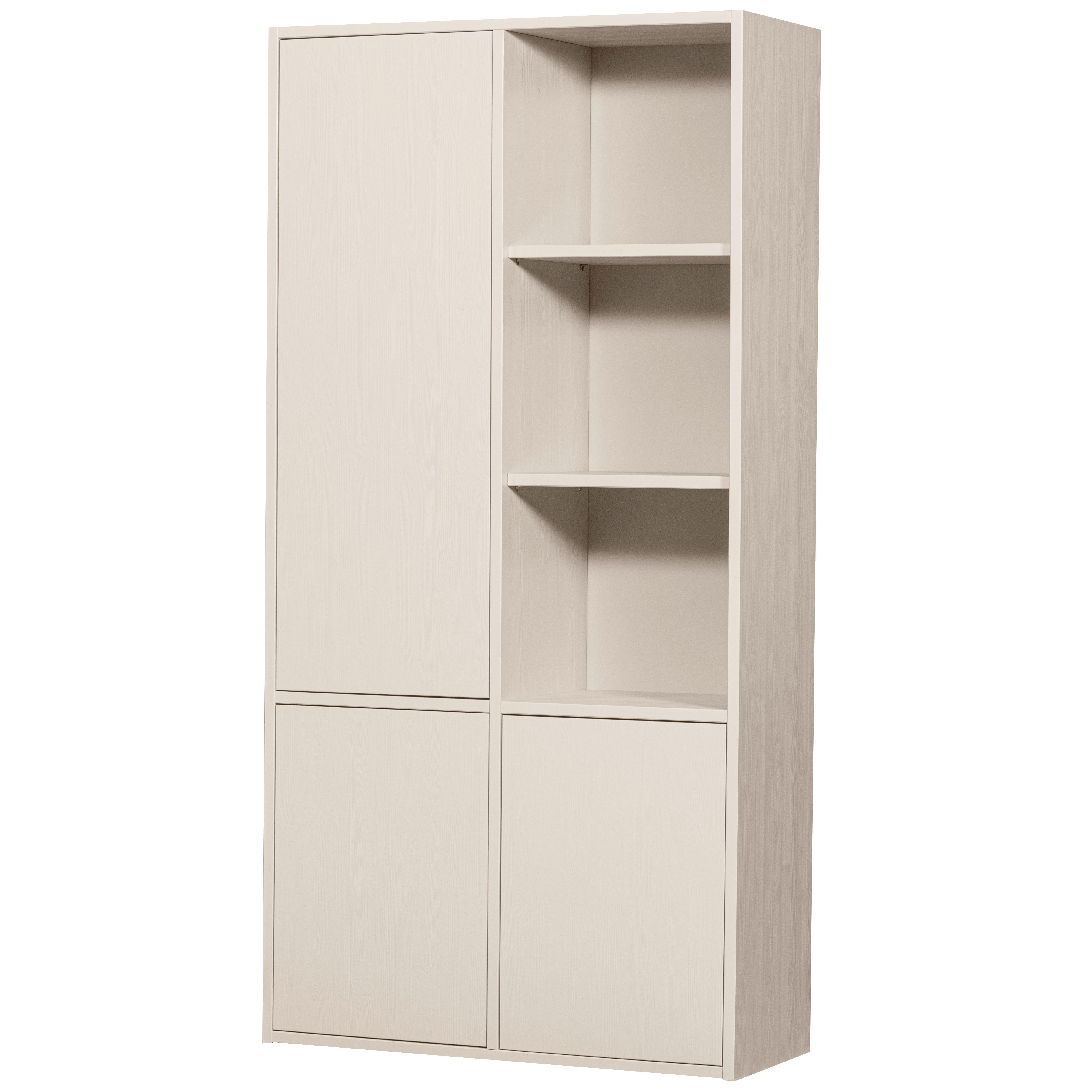 Mehrzweckschrank Merel Grauweiß B: 100 cm - Grauweiß, Design, Holz (100/200/40cm) - Livetastic