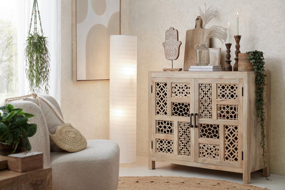 pendentif de décoration in Naturfarben - Naturfarben, Modern, Naturmaterialien (100cm) - Modern Living