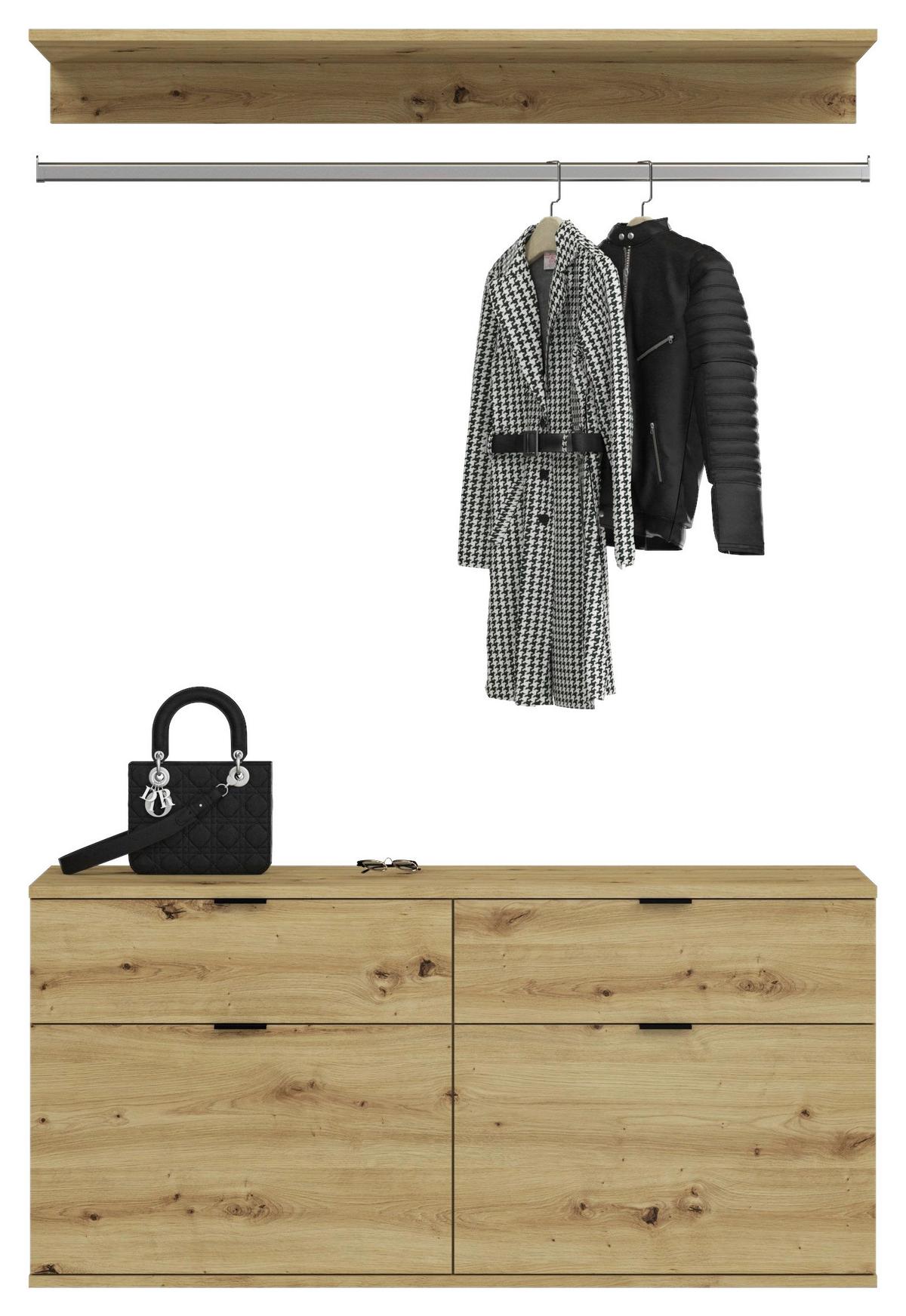 Garderobe Projekt X ca. 212x193 cm Artisan Eiche - KONVENTIONELL, Glas/Holzwerkstoff (212/193/34cm) - MID.YOU