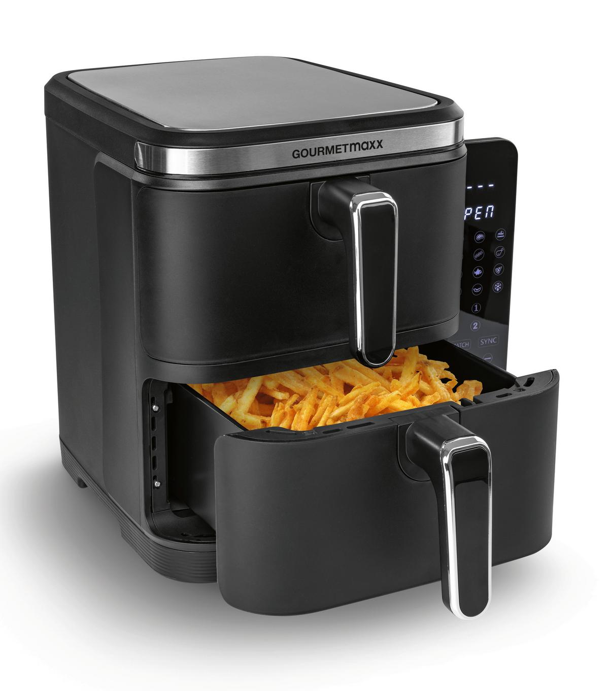 Heißluftfritteuse Gourmetmaxx Schwarz max. 2800 Wattt - Schwarz, MODERN, Kunststoff (38,7/31,9/30,3cm)
