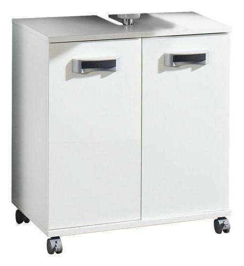 Waschbeckenunterschrank weiß - Anthrazit/Silberfarben, MODERN, Holzwerkstoff/Kunststoff (59,8/63,4/32,6cm) - MID.YOU