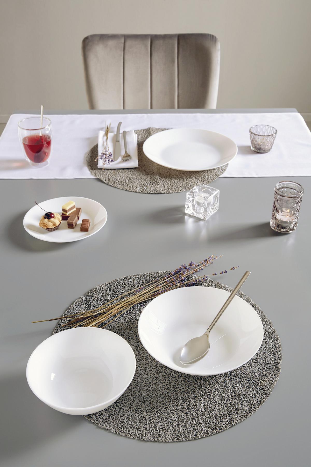Desszertes Tányér Brigitte - fehér, Romantik / Landhaus, Üveg (18/2,05cm)